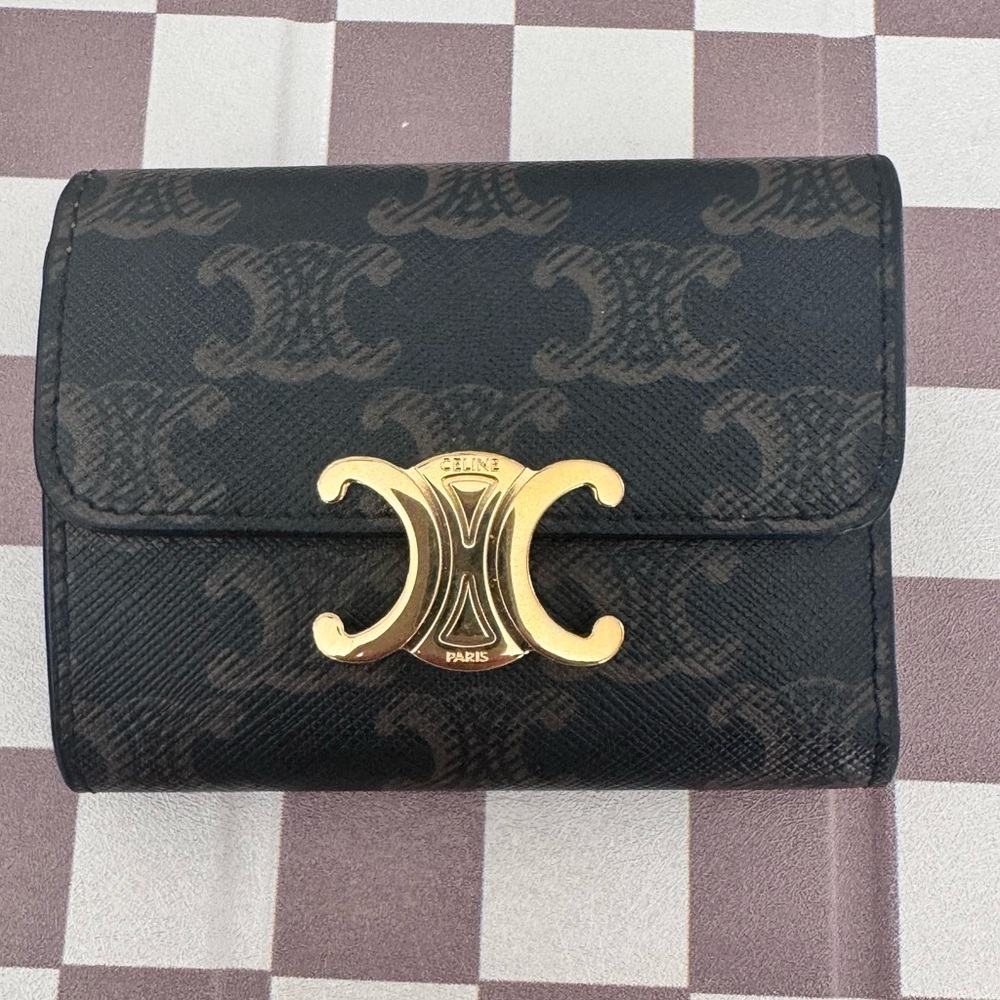 Celine Triomphe Leather Wallet